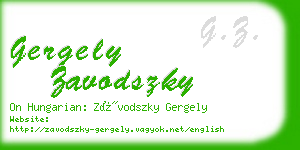 gergely zavodszky business card